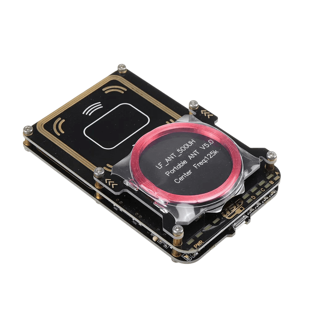 Top-down view of a Proxmark3 RFID and NFC research device